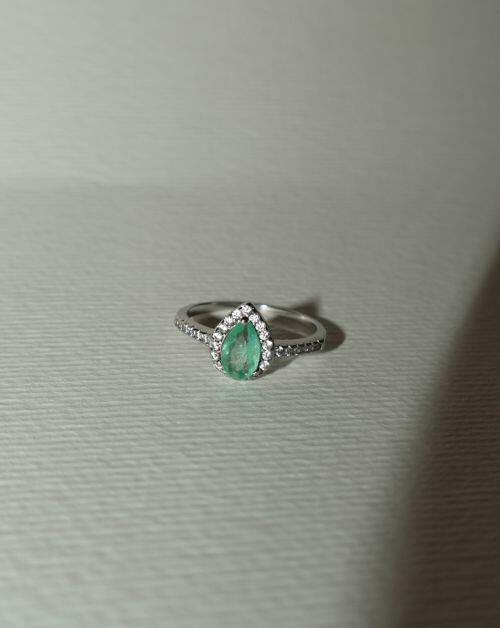 Anel de Formatura Pedra Natural Gota Classic Prata 925
