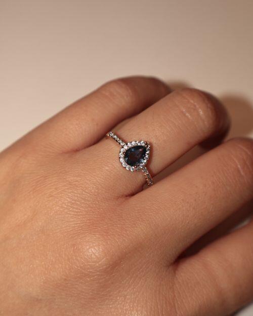 Anel de Formatura Pedra Natural Gota Classic Prata 925