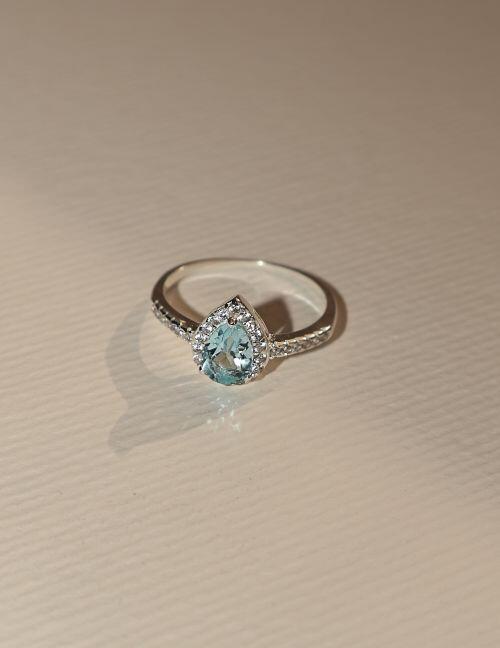 Anel de Formatura Pedra Natural Gota Classic Prata 925
