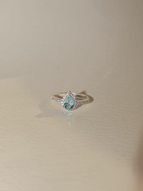 Anel de Formatura Pedra Natural Gota Classic Prata 925