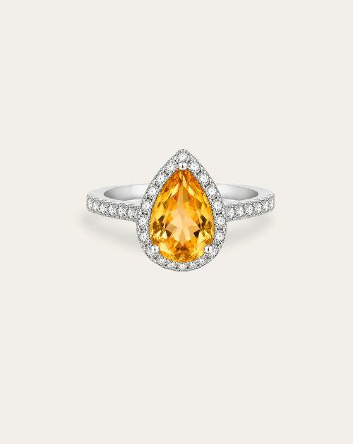 Anel de Formatura Pedra Natural Gota Classic Prata 925