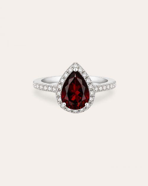Anel de Formatura Pedra Natural Gota Classic Prata 925