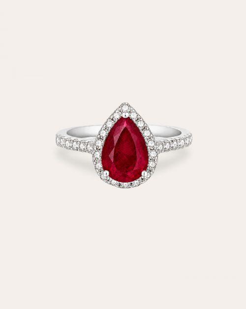 Anel de Formatura Pedra Natural Gota Classic Prata 925