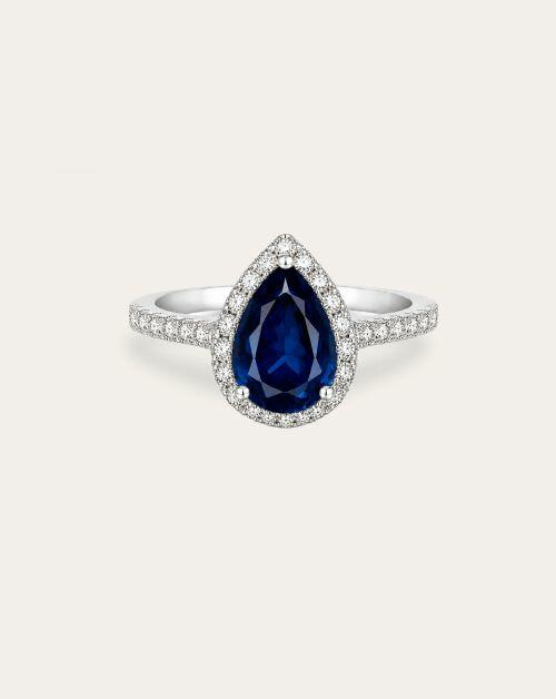 Anel de Formatura Pedra Natural Gota Classic Prata 925