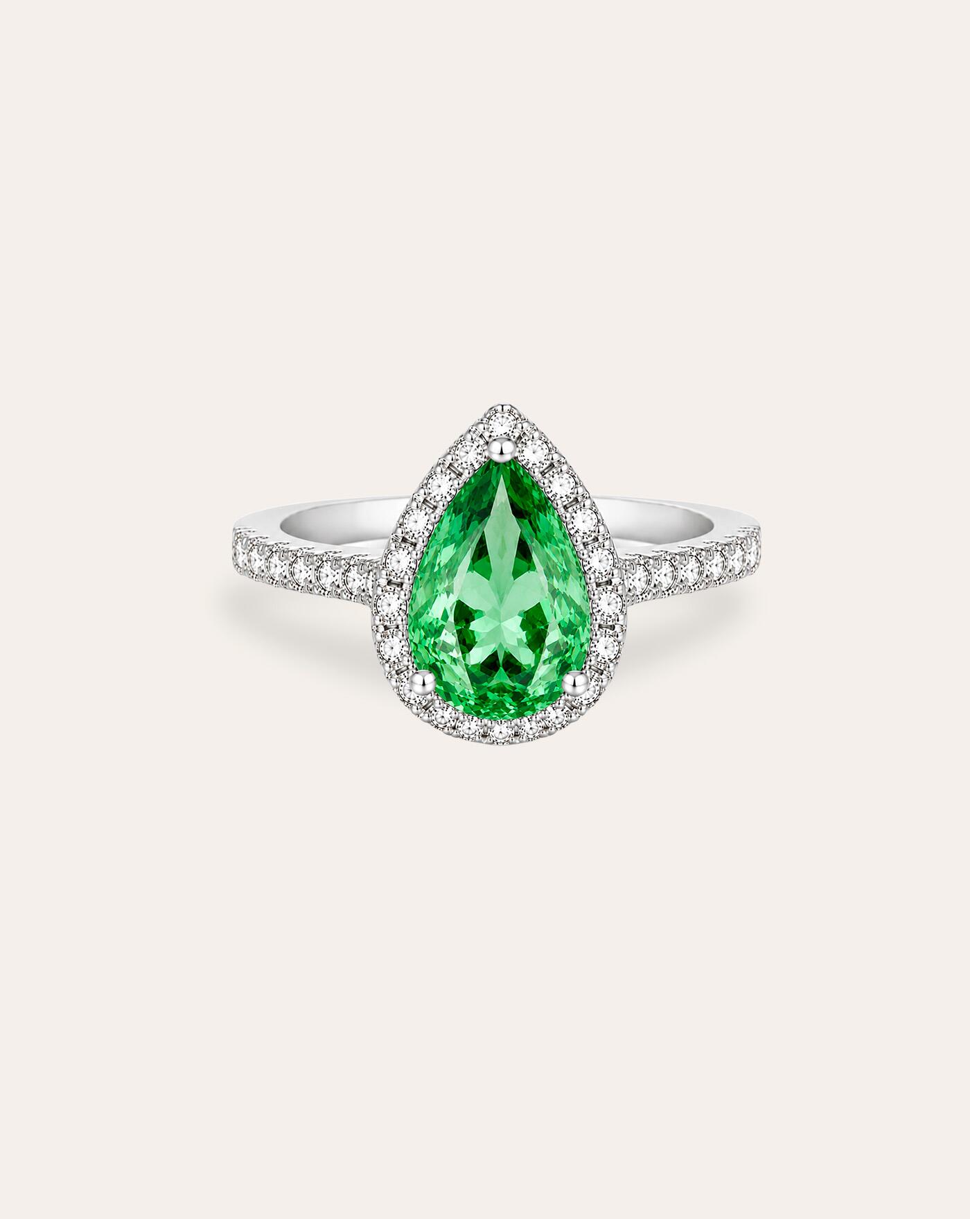 Anel de Formatura Pedra Natural Gota Classic Prata 925