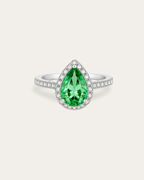 Anel de Formatura Pedra Natural Gota Classic Prata 925