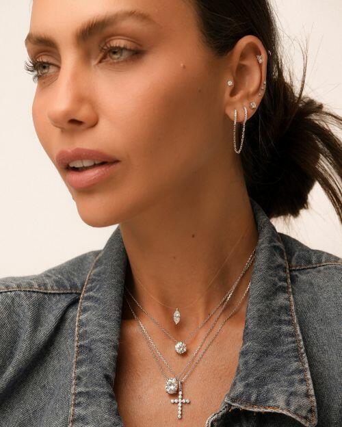 Colar de Prata Oval Hailey Moissanite 5ct