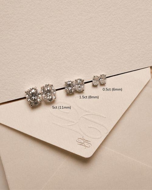 Brinco de Prata Oval Hailey Moissanite