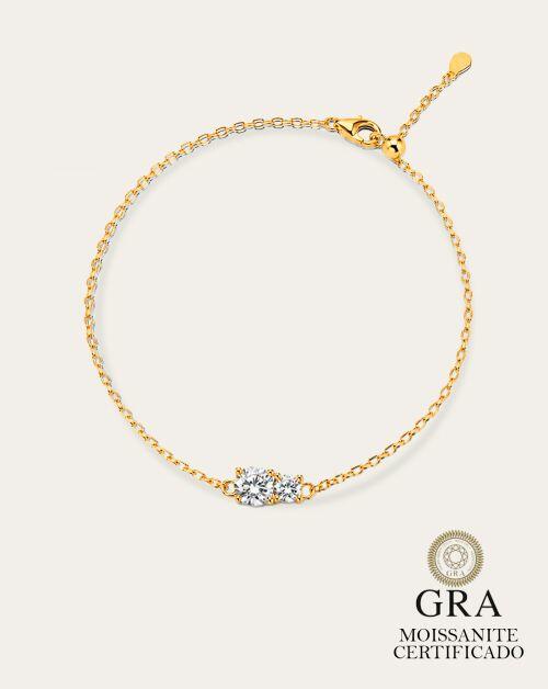 Pulseira de Prata Brilhante Duo Moissanite 0.5ct