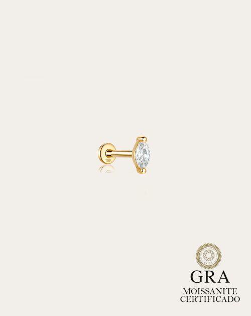 Piercing de Prata Marquise 5mm Moissanite 0.2ct