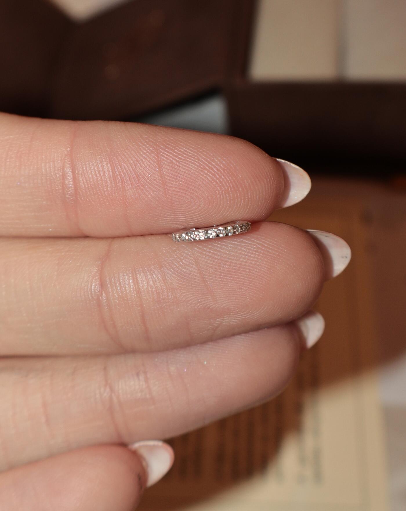 Piercing de Prata Argola 7mm Moissanite 0.005ct