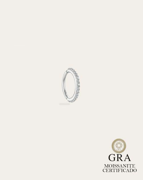 Piercing de Prata Argola 7mm Moissanite 0.005ct
