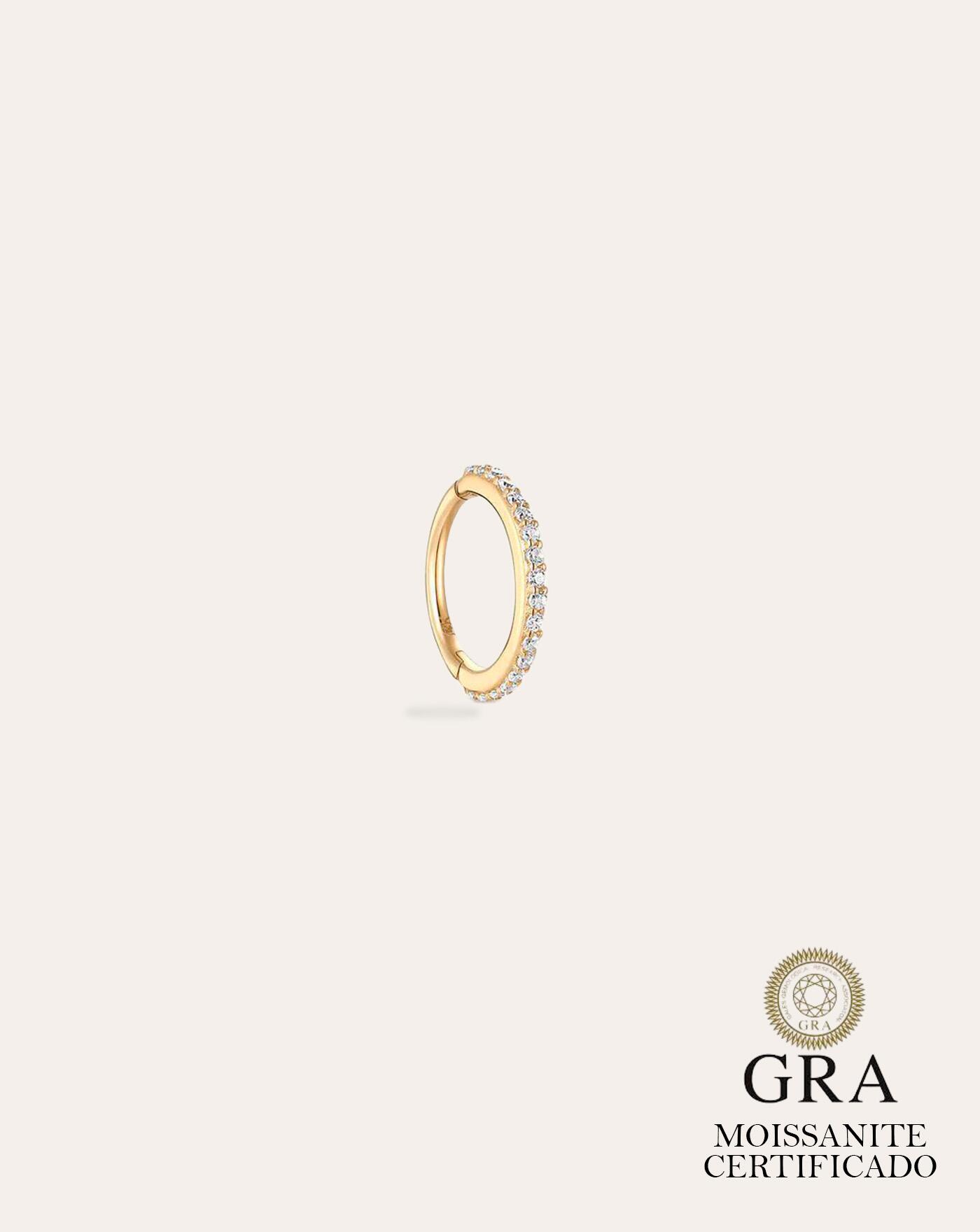 Piercing de Prata Argola 7mm Moissanite 0.005ct