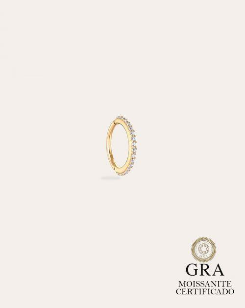 Piercing de Prata Argola 7mm Moissanite 0.005ct