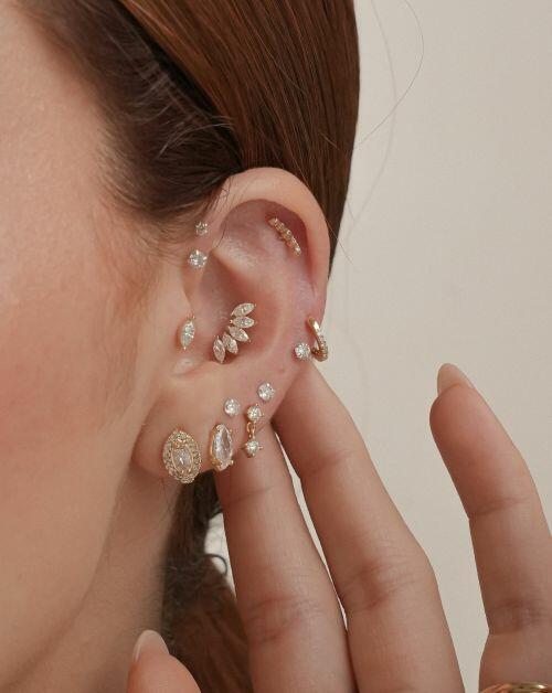 Piercing de Prata Argola 7mm Moissanite 0.005ct