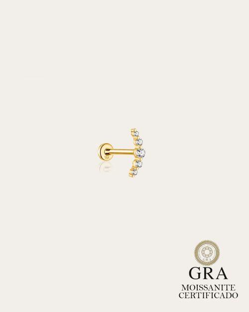 Piercing de Prata Curvado Moissanite 0.016ct