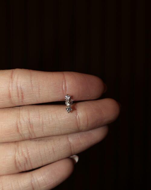 Piercing de Prata Pendente Brilhante Moissanite 0.063ct