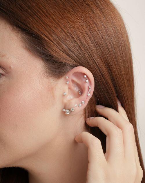 Piercing de Prata Pendente Brilhante Moissanite 0.063ct