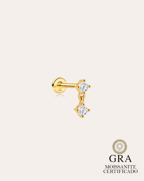 Piercing de Prata Pendente Brilhante Moissanite 0.063ct