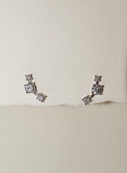Brinco de Prata Brilhante Fio Faca Moissanite 0.5ct