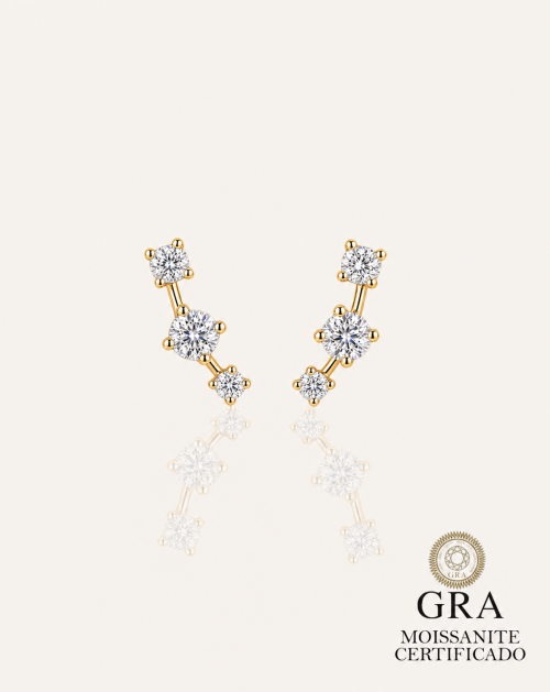 Brinco de Prata Brilhante Fio Faca Moissanite 0.5ct