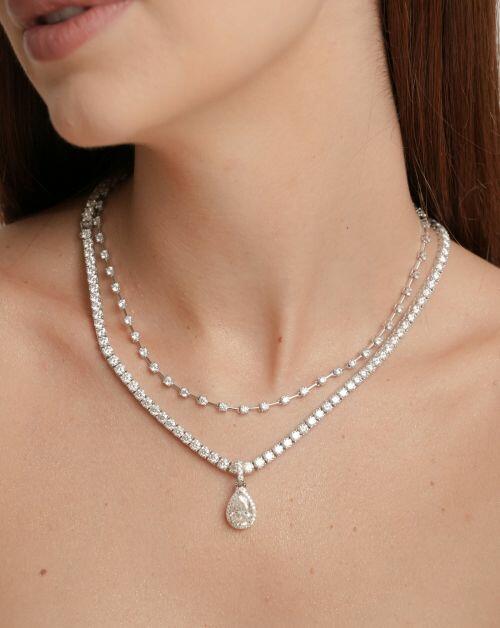 Pingente de Prata Gota Luxo Moissanite 4ct