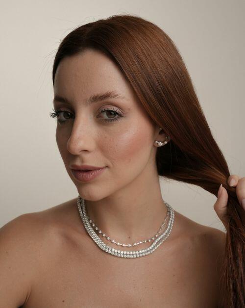 Colar de Prata Riviera Classic Luxo Moissanite 0.3ct