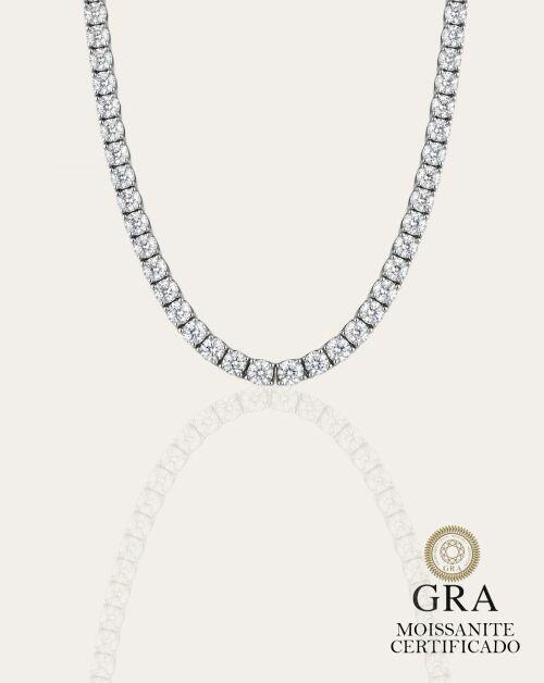 Colar de Prata Riviera Classic Luxo Moissanite 0.3ct