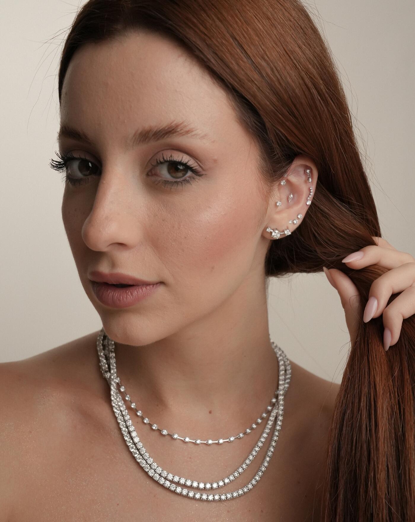 Colar de Prata Riviera Classic Luxo Moissanite 0.3ct