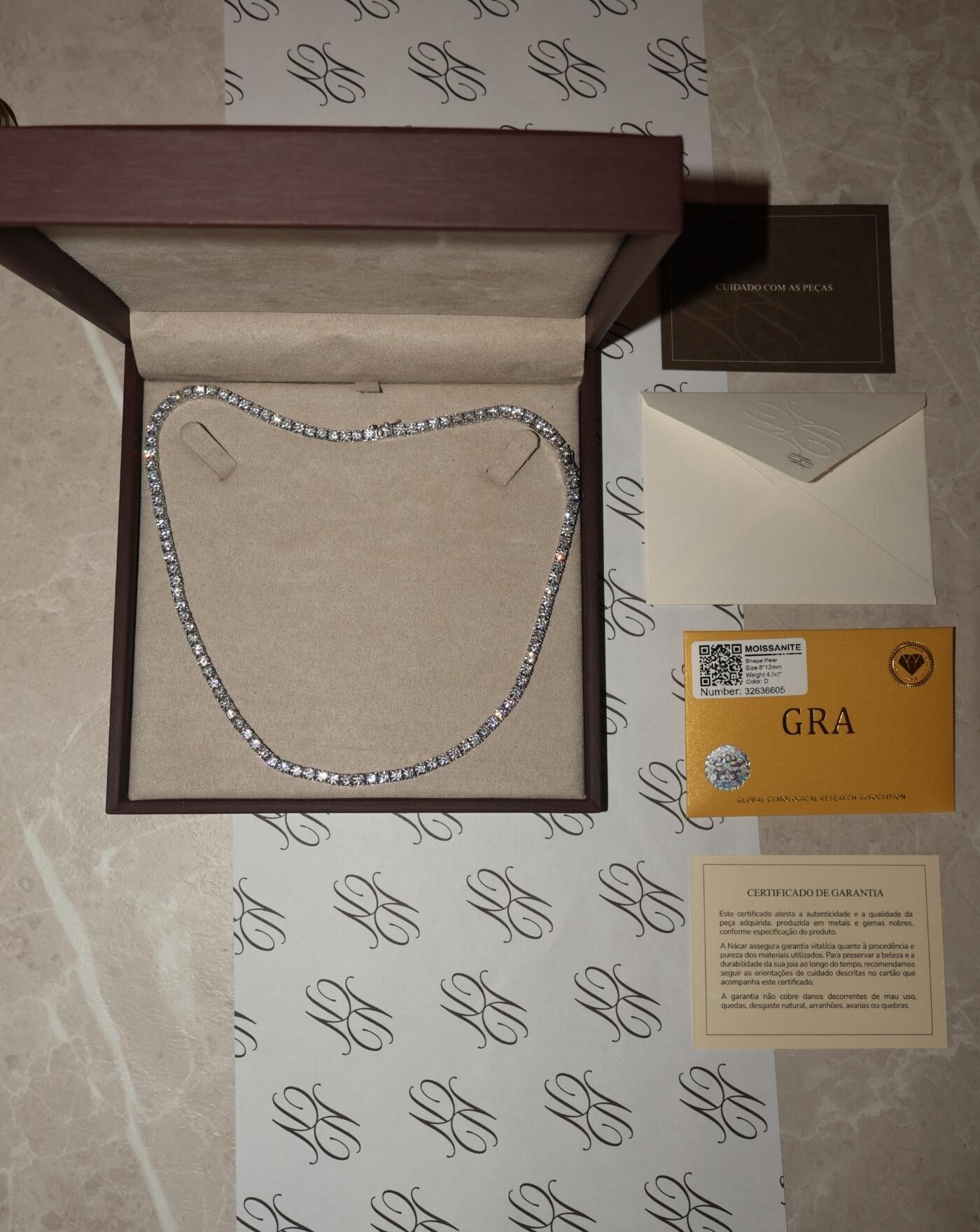 Colar de Prata Riviera Classic Luxo Moissanite 0.3ct