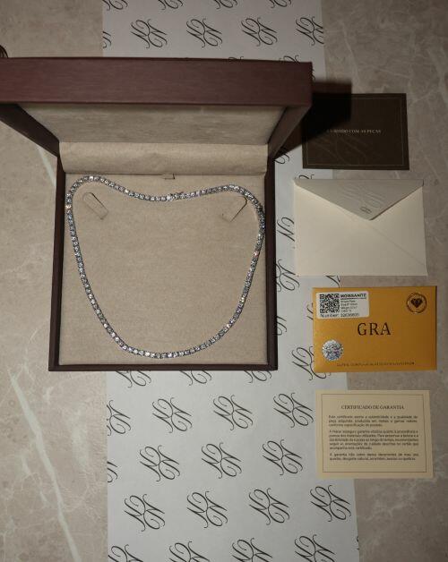 Colar de Prata Riviera Classic Luxo Moissanite 0.3ct
