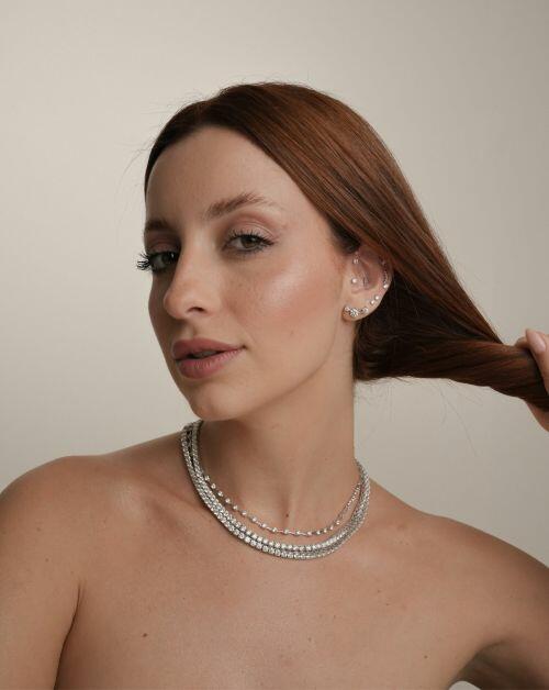 Colar de Prata Riviera Classic Luxo Moissanite 0.3ct