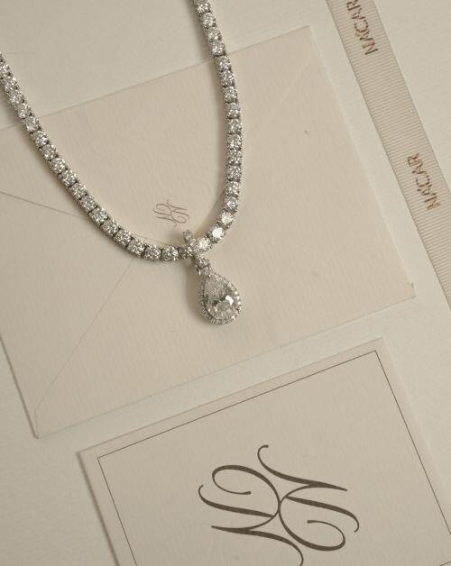 Colar de Prata Riviera Classic Luxo Moissanite 0.3ct