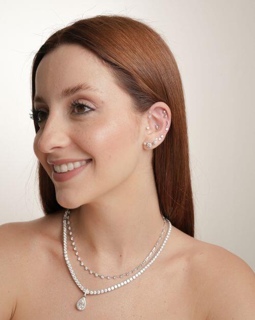 Conjunto de Prata Riviera Classic Luxo Moissanite