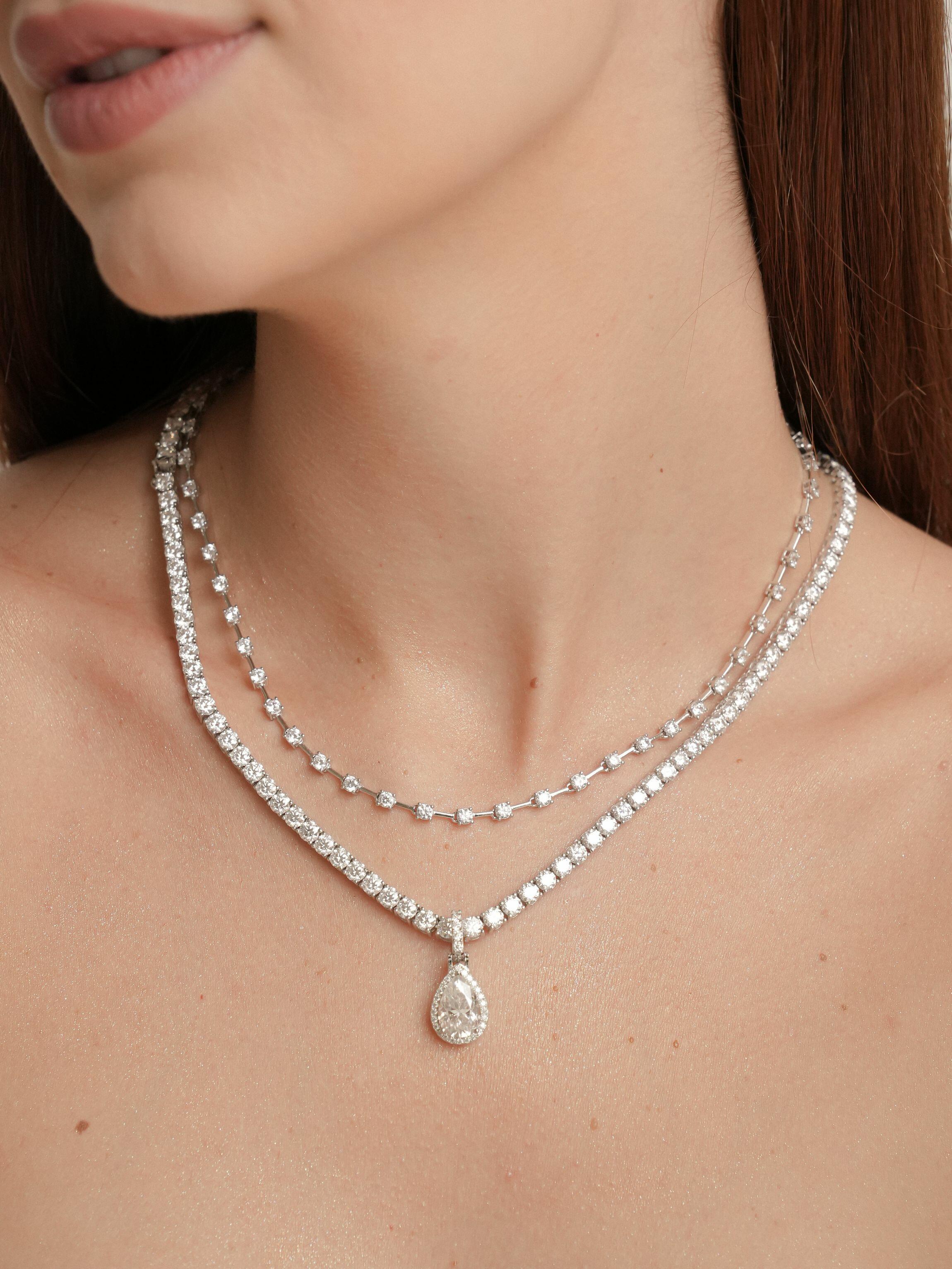 Conjunto de Prata Riviera Classic Luxo Moissanite