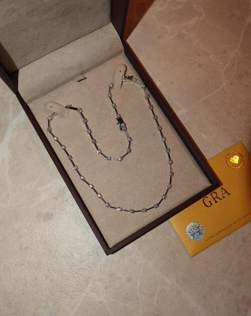 Colar de Prata Chocker Riviera Fio Faca Moissanite