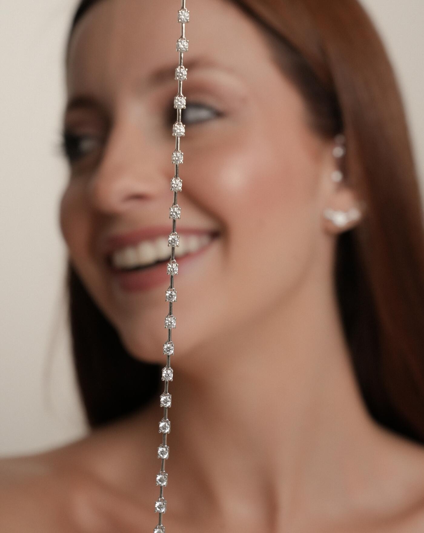 Colar de Prata Chocker Riviera Fio Faca Moissanite