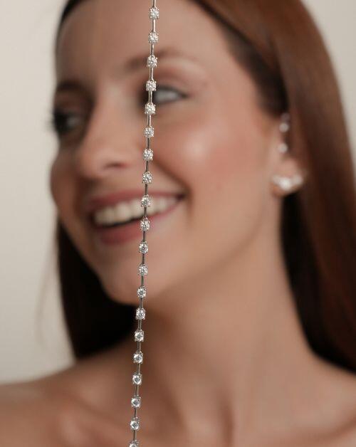 Colar de Prata Chocker Riviera Fio Faca Moissanite
