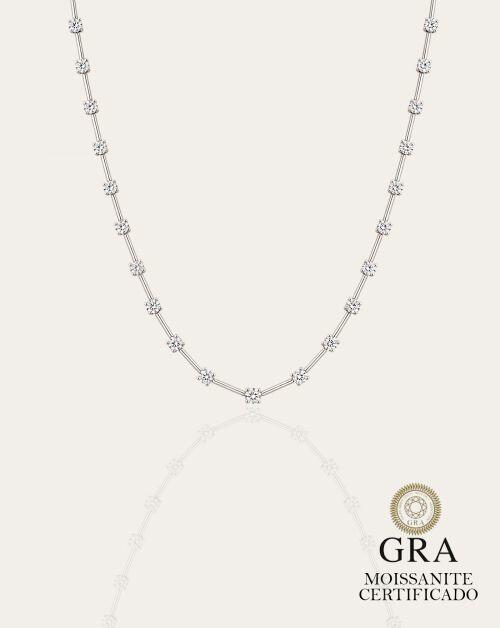 Colar de Prata Chocker Riviera Fio Faca Moissanite