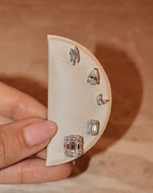 Brinco de Prata Solit�rio Gota Moissanite 2ct