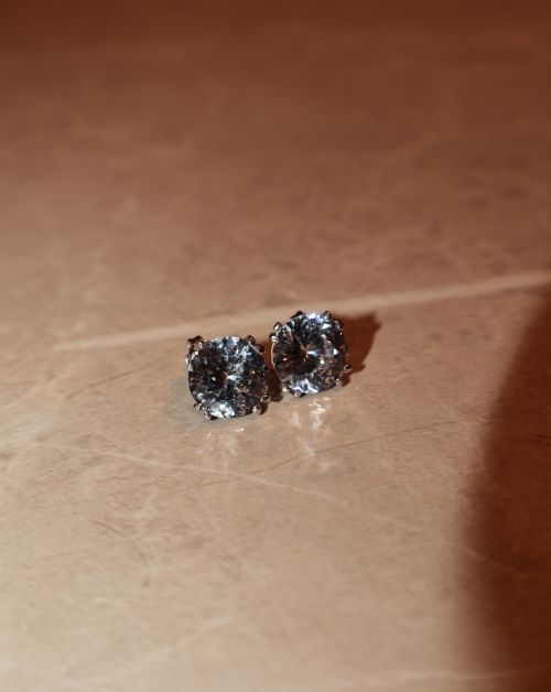 Brinco de Prata Solitário Brilhante Virgínia 10mm