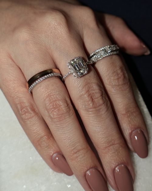 Anel de Prata Aparador Brilhante 2mm Moissanite 0.4ct