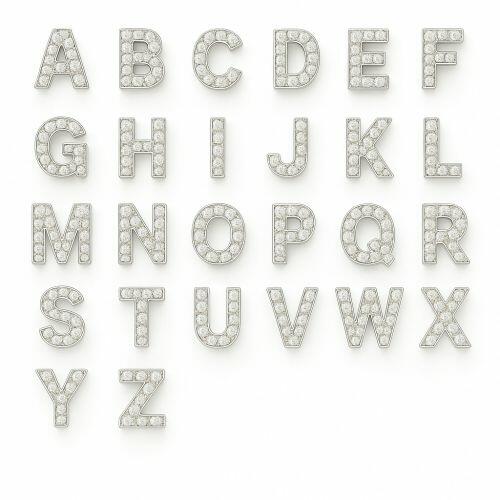 Colar de Prata Letra Inicial Cravejada