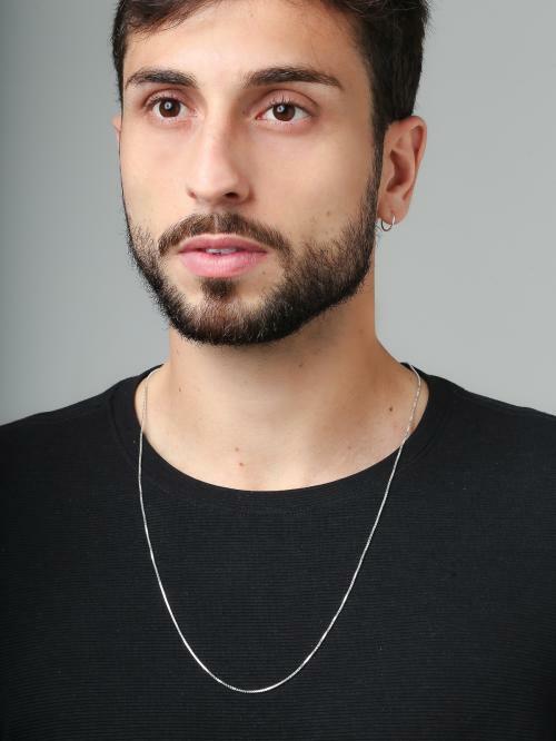 Corrente Veneziana Masculina de Prata v22