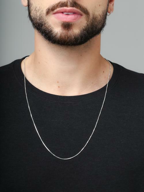 Corrente Veneziana Masculina de Prata v22