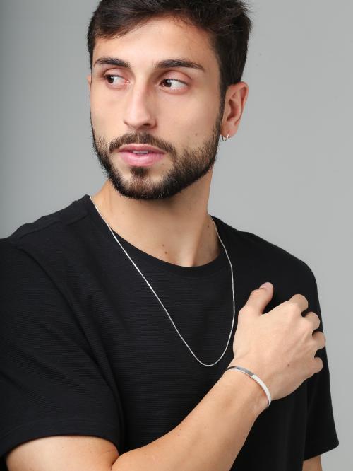 Corrente Veneziana Masculina de Prata v22