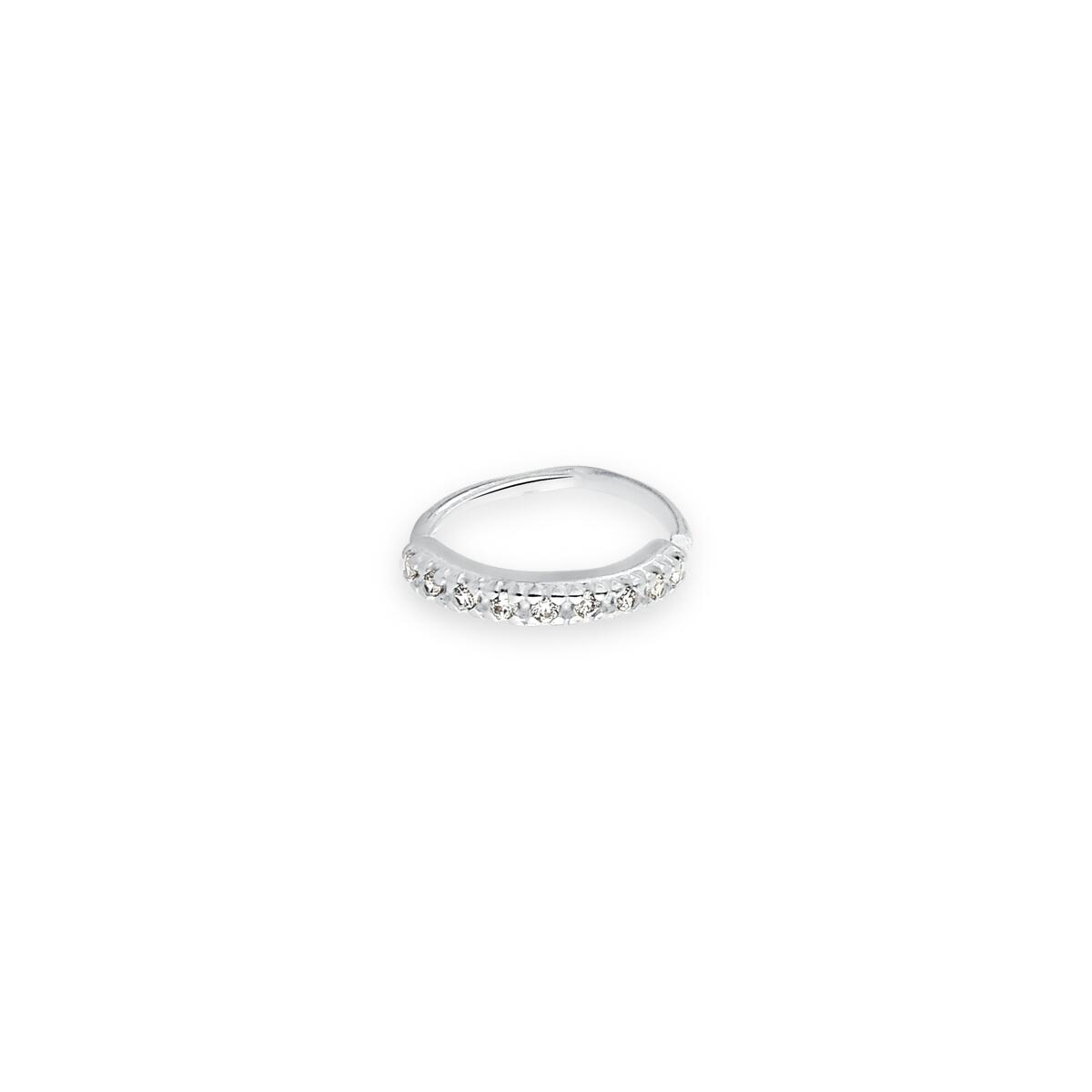 Piercing de Prata Hélix Cravejado 8mm Torção