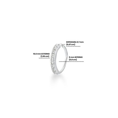Piercing de Prata Hélix Cravejado 8mm Torção
