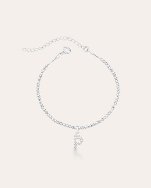 Pulseira de Prata Letra Inicial