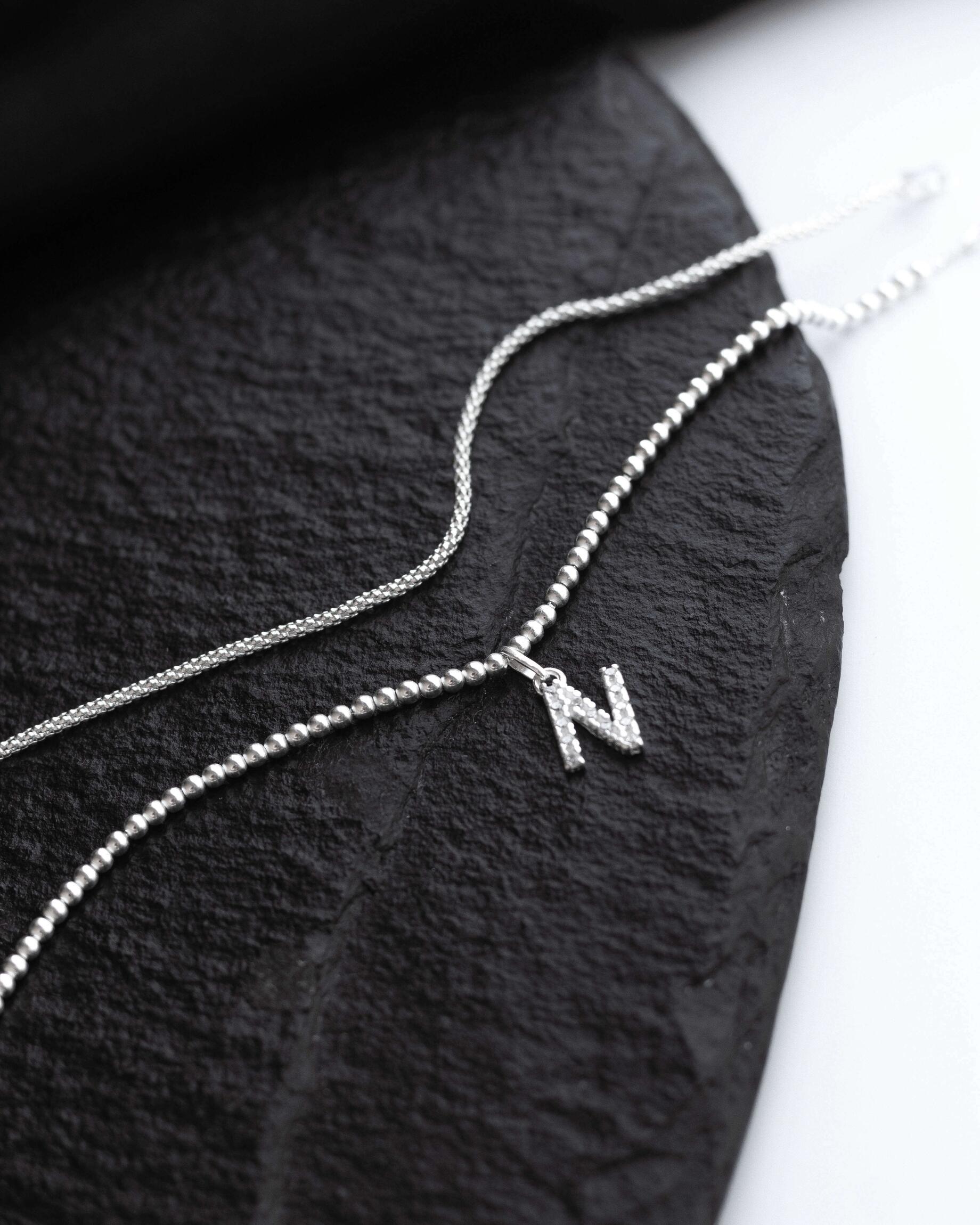 Pulseira de Prata Letra Inicial